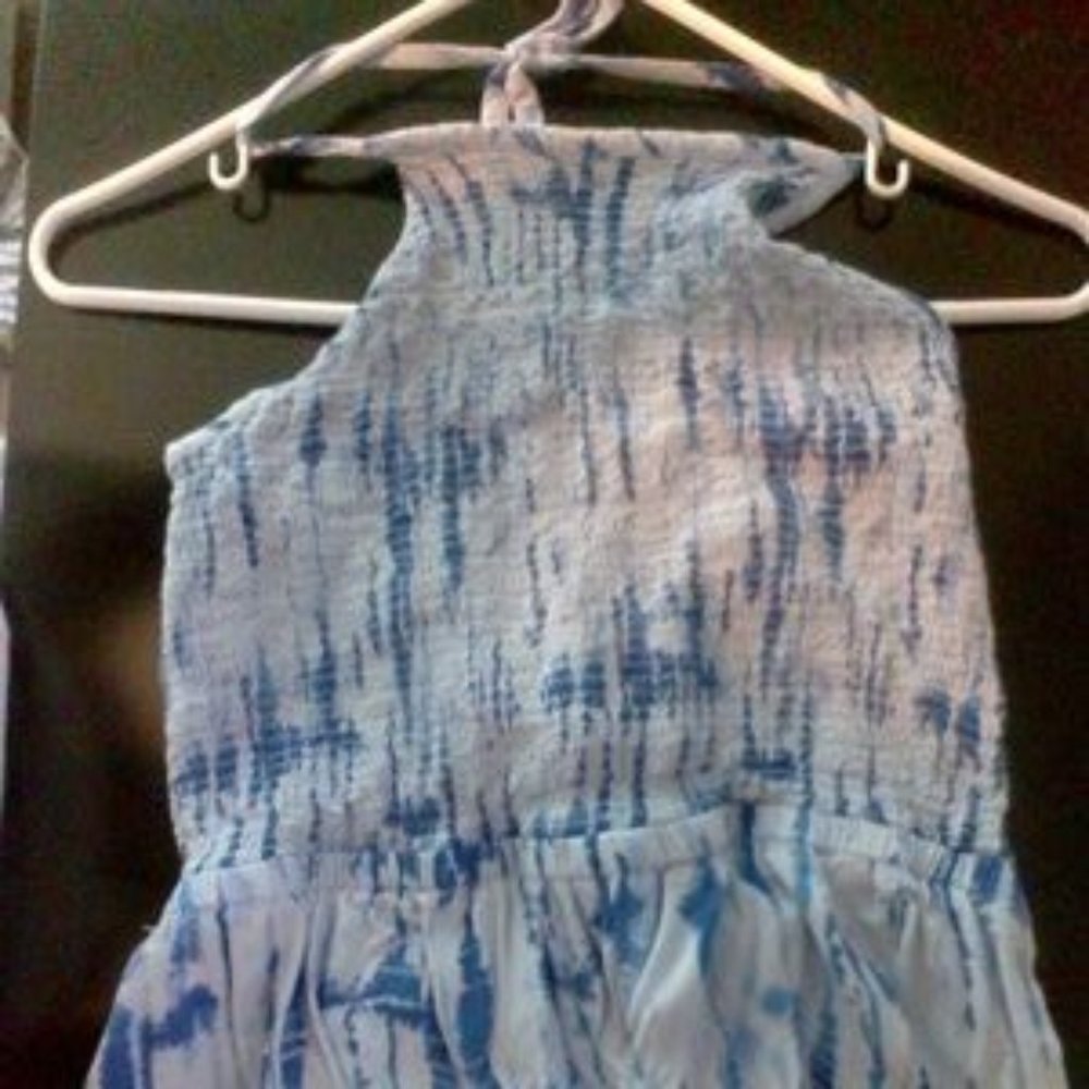 Blue and white tye dye Romper